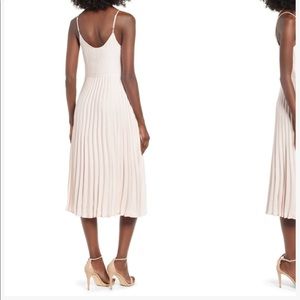 love fire pleated midi dress